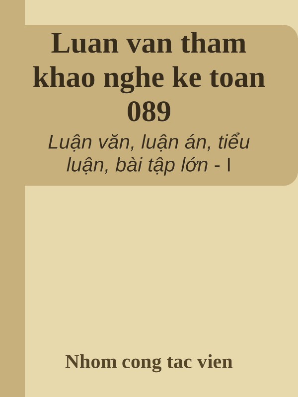 Cover of Luan van tham khao nghe ke toan 089